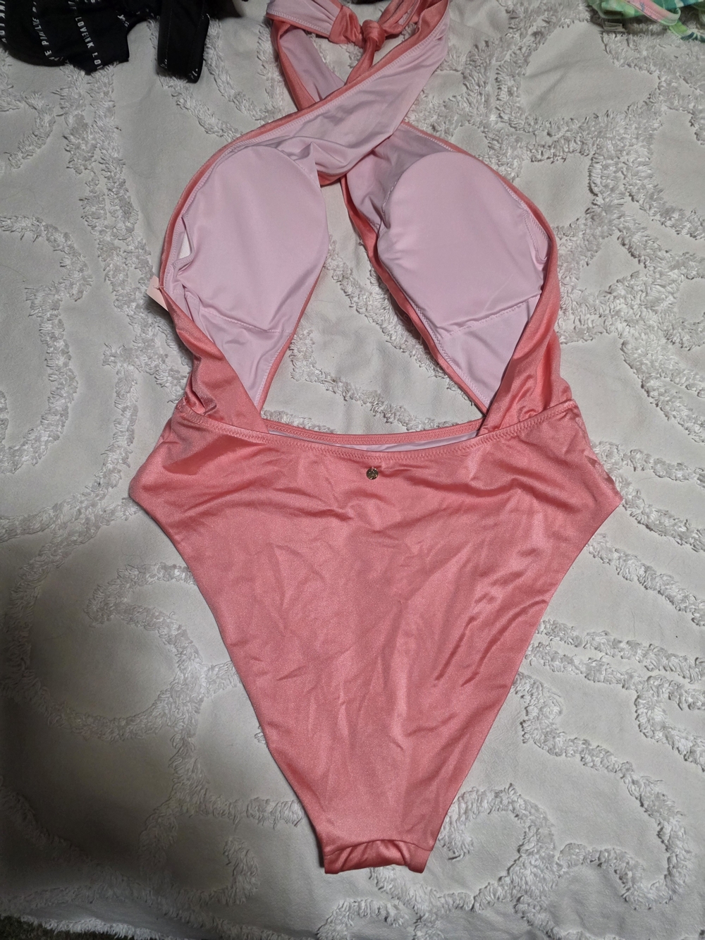 Victoria's Secret Coral Pink One-Piece Swimsuit Large NWT - Picture 5 of 6